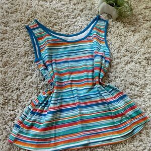 Lands end super cute shabby chic stylish summer rainbow stripes women’s …